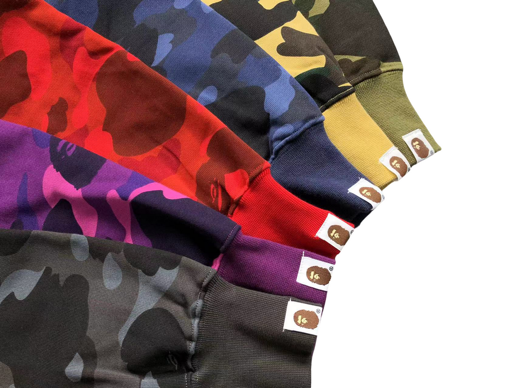 BAPE ABC Camo Shark Full Zip Hoodie Yellow Camo